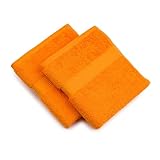 Gözze - New York Handtuch, 2er Set, Weich und saugfähig, 100% Baumwolle, 50 x 100 cm - Orange