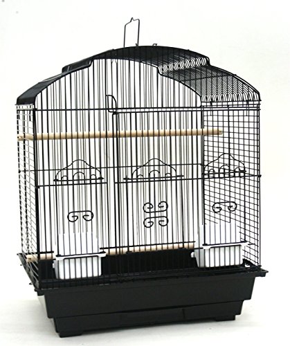 YML A5804 3/8" Bar Spacing Shall Top Small Bird Cage, Black, 18" x 14"