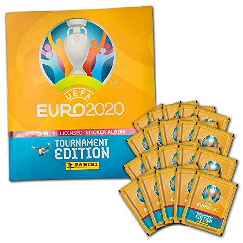 Panini UEFA Euro 2020™ Tournament Edition, 50 Stickertüten, Sammelbum, UEFA Stickerkollektion, Starter-Bundle