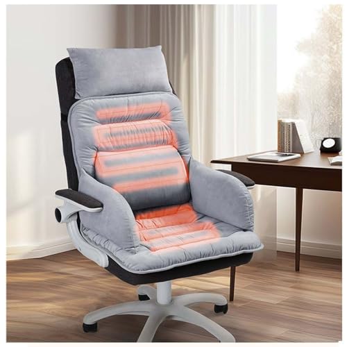 HMGAQNP Wärme-Sitzkissen, USB-Heizung für Bürostühle, Hüfte und Rücken synchron beheizt mit 9-stufiger Temperatureinstellung und waschbar für Winter-Heim-Schreibtischstühle wärmer(B)