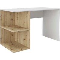 Phoenix Group Taipei Schreibtisch, Holzwerkstoff, Weiss/Artisan Eiche, 2 Fächer