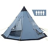 CampFeuer - Tipi Zelt (Teepee), 365 x 365 x 250 cm, grau, Indianerzelt, Camping Pyramidenzelt,