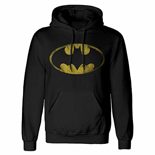 DC Batman Kapuzenpullover für Erwachsene, Jumbo-Logo, Größe L, Schwarz