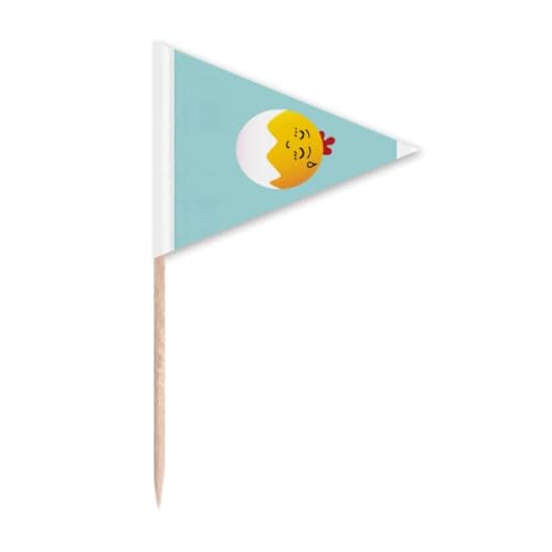 Ei sprachlos schönes Gesicht Cartoon Zahnstocher Dreieck Cupcake Topper Flagge