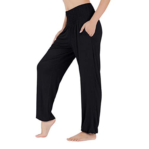 Lofbaz Yogahosen für Frauen Jogginghose mit hoher Taille Workout Jogger Umstandsmode Pyjamas Leggings Damenbekleidung Schwarz S