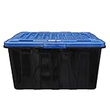 Wilai Aufbewahrungsbox 100 Liter Rollenbox schwarz mit blauem Deckel