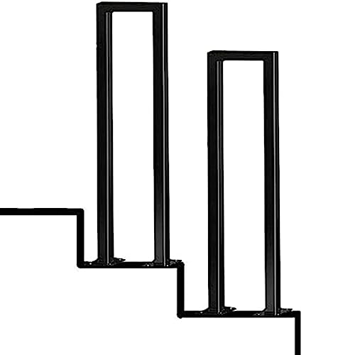 Handlauf Treppengeländer Handläufe für Treppen, U-förmige Treppen, für drinnen und draußen, schwarzes Schmiedeeisergeländer, Seitenmontage, Balustrade mit Installationsset (Größe: 85 cm)