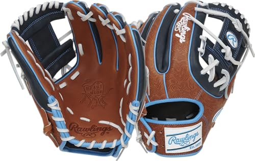 Rawlings Heart of the Hide Baseball-Handschuh, Rechtshänder, 29,8 cm, Pro I-Web, Color Sync 8.0, Braun/Marineblau/Columbia