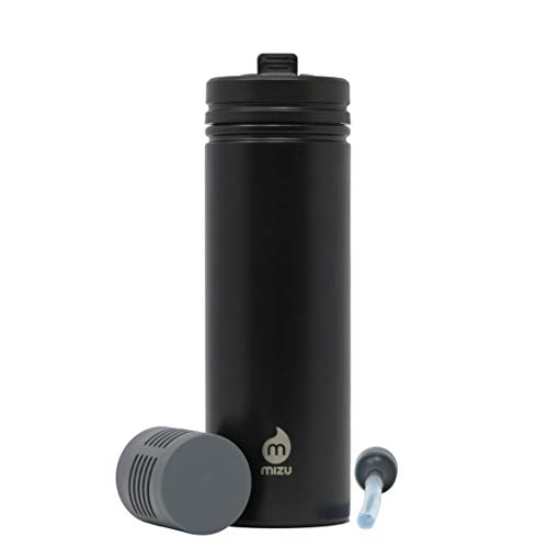 Mizu Unisex M9 Adventure Edelstahl Wasserfilterflasche, Schwarz, Einheitsgröße