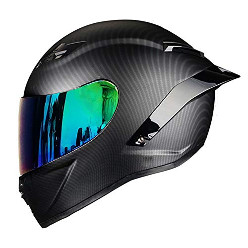 Woljay Vollgesicht Motorradhelm Unisex-Adult Offroad Moto Street Bike ATV Helme Mattschwarz DOT Approved (Colours,S)