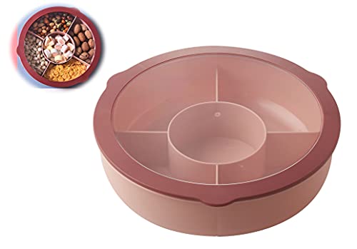 HAYAN Snack Schalen Dish süßigkeiten Box mit Deckel 28,6 × 8 cm (Kristallrot)