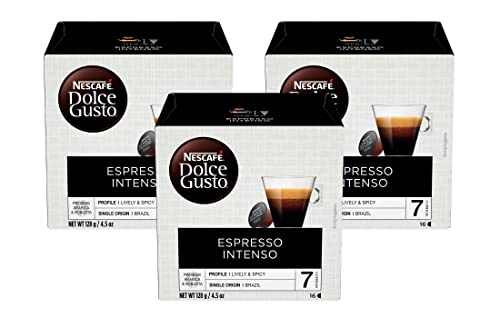 NESCAFE Dolce Gusto, Espresso Intenso, Espresso Coffee, Makes 48 Cups (3 Boxes 16 Capsules) by Nescafé