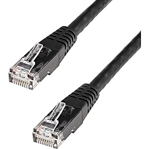 StarTech. com C6PATCH25BK Ethernet-Kabel, Cat6, 650 MHz, 100 W, PoE, RJ45, UTP, Netzwerk, Patchkabel mit Zugentlastung, Fluke geprüft, Verkabelung, UL-Zertifiziert, TIA (C6PATCH25BK)