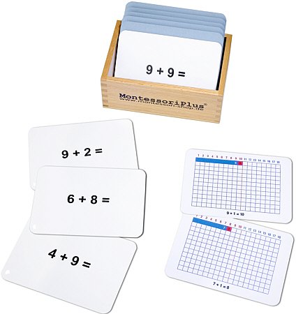 Arbeitskartei zum Streifenbrett zur Addition 81 Karten, Montessori Material mit Selbstkontrolle