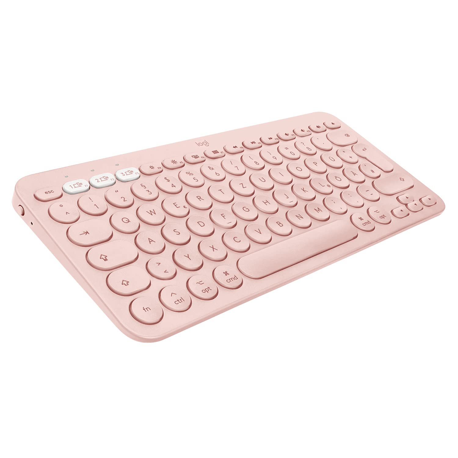 Logitech K380 Multi-Device Bluetooth Tastatur für Mac, Einfaches Umschalten zwischen bis zu 3 Geräten, Scissor-Tasten, 2 Jahre Batterie, macOS / iOS / iPadOS, Deutsches QWERTZ-Layout - Rosa