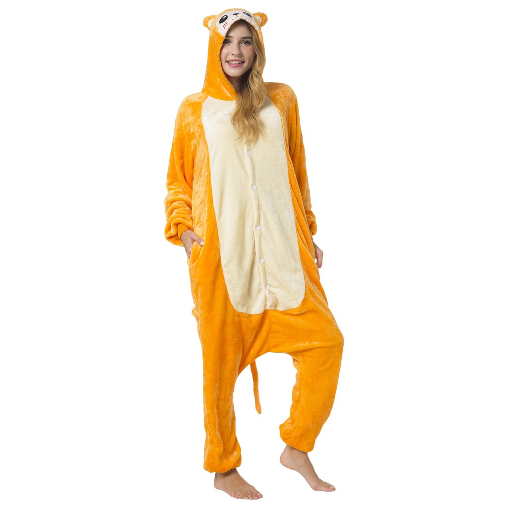 Katara 1744 -AFFE Kostüm-Anzug Onesie/Jumpsuit Einteiler Body für Erwachsene Damen Herren als Pyjama oder Schlafanzug Unisex - viele Verschiedene Tiere