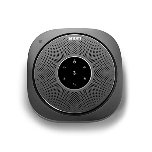 Snom C300 Bluetooth 5.0 Conference Speakerphone with 6 Mics, Smart NFC Connect, 5200mAh Battery with Reverse Charging, 24 hrs Call Time, USB C, Android App, Home Office, Small & Medium Business
