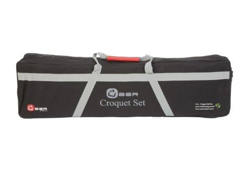 Luxeriöse Tasche für Croquet / Krocket Sets mit Fächern für sicheren Transport - Robust und mit Verschluss - Perfekt fur Schlager und Balle und Tore - Luxe