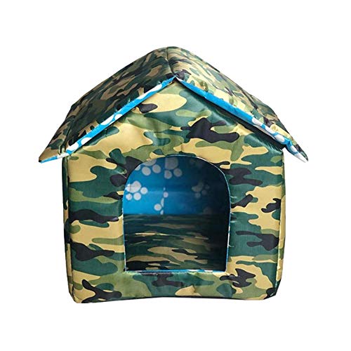 LuukUP Wasserdicht Pet Outdoor Katzenhaus-Feral Cat Haus Faltbare Kitty Haus-Verdickt Warme Katze Nest Zelt Kabine Wetter Katze Haus (L/A)