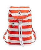 Invicta MINISAC NEXT-SMALL Backpack für Reise Ausflüge & Freizeit; für Damen & Herren, mit Hüftgurt & faltbar - rot/weiß zweifarbiges Muster 5 LT, Extra leicht