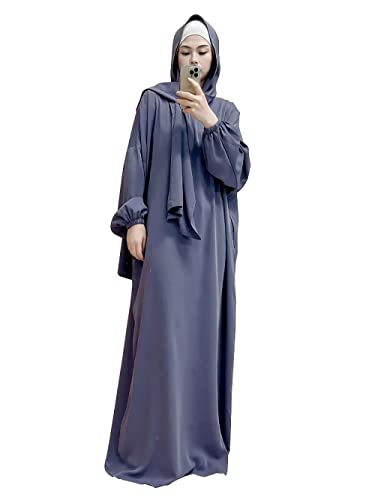 Frauen Muslimisches Kleid Ramadan Gebet Abaya Islamische Robe Maxi Afrikanischer Kaftan Islam Dubai Türkei Lange Robe Conneted Hijab