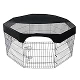 NERTOEE Octagon Haustier-Laufgitterabdeckung, Netzgewebe, Sonnenschutzabdeckung, schwarze Abdeckungen, 61 cm