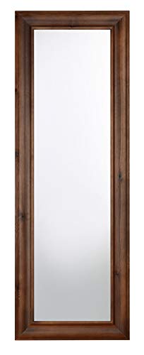 MO.WA Wandspiegel lang Holz klassisch Walnuss Braun cm 51 x 146 Spiegel zum Aufhängen vertikal und horizontal Made in Italy.