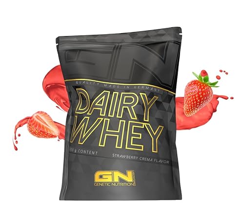 GN Laboratories 100% Dairy Whey Protein Pulver 1000g (Strawberry Crema) – Eiweißpulver zum Muskelaufbau – Proteinpulver für Protein Shake