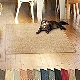 casa pura Sisalteppich Natural Line | ideal als Kratzmatte für Katzen | schadstofffrei & widerstandsfähig | Sisal Kratzteppich in vielen Farben und Größen (Cork, 100x100 cm)