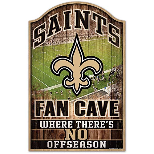 Wincraft NFL Schild aus Holz New Orleans Saints Fan Cave Holzschild Wood Shield Stadion