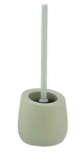 WENKO WC-Garnitur Badi Schwarz, hochwertige Keramik mit matter Oberfläche, inkl. WC-Bürste mit Silikon-Bürstenkopf und Anti-haft-Wirkung
