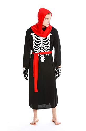 dressmeup DRESS ME UP - M-0072 Kostüm Herren Damen Halloween Skelett Knochengerippe Untoter Mönch Zombie Henker Dämon Gr. M/L