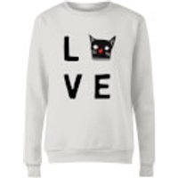 Cat Love Frauen Pullover - Weiß - L - Weiß