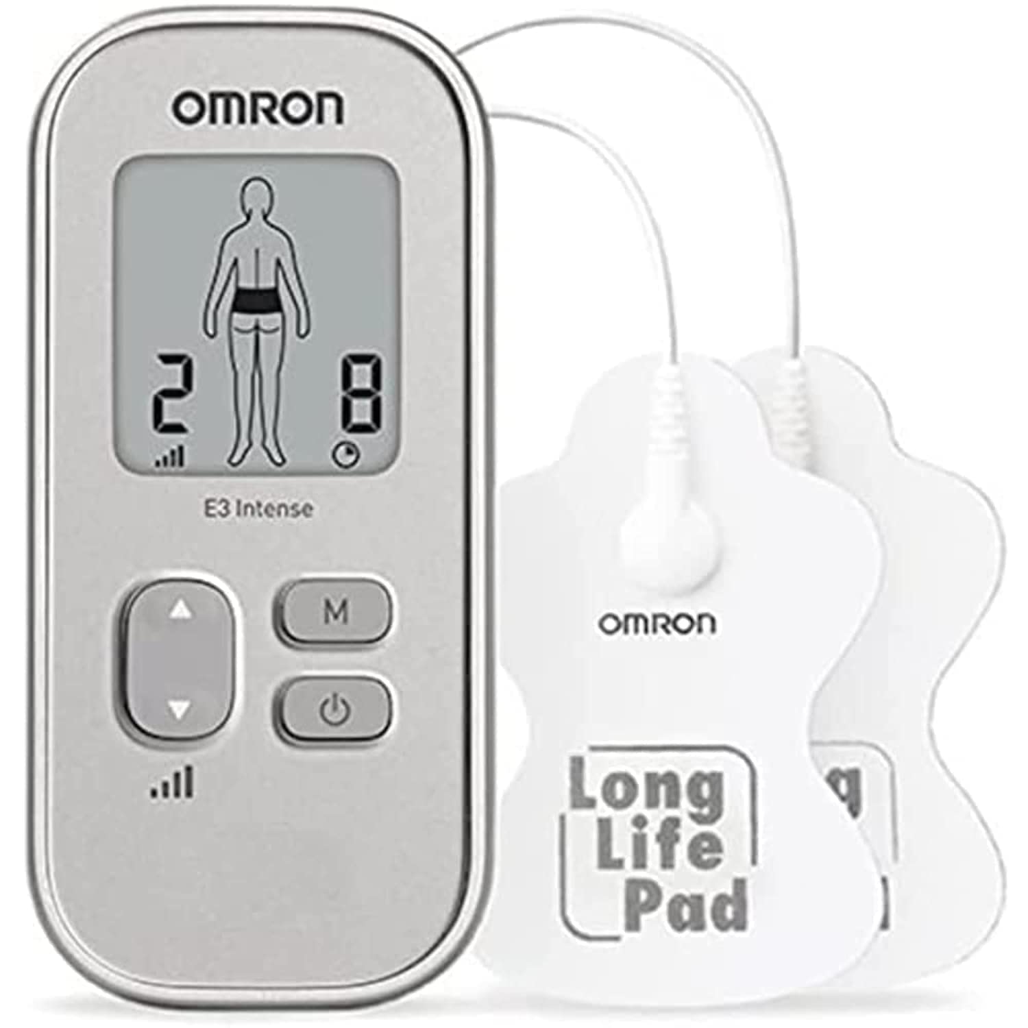 OMRON E3 Intense – tragbares Schmerztherapiegerät mit klinisch geprüfter TENS Technologie, kompaktes Design für den Einsatz zu Hause und unterwegs, für verschiedene Körperregionen geeignet