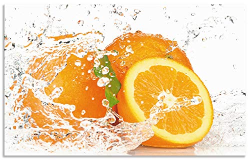 Artland Design Spritzschutz Küche I Alu Küchenrückwand Herd Obst Foto G3IP Orange mit Spritzwasser