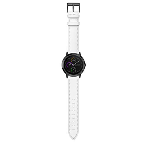 UKCOCO Lederarmband 1 STÜCK Uhrenarmband Leder Uhrenarmband Kompatibel für Vivoactive 3 / Vivomove (Weiß) Hochwertiges Lederarmband Für Smartwatches