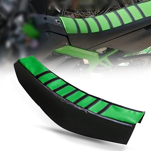 WILRAY Zubehör Für K&awasaki KX KLX KFX KDX 65 80 85 125 250 250 450 450 150 F/R/S Dirt Pit Bike Enduro Motocross Gerippter Greifer Weicher Sitzbezug Schmücken (Color : Green)