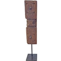 Dekoelement Skulptur auf Ständer Ornament Dekoobjekt Holzobjekt Vintage 55 cm