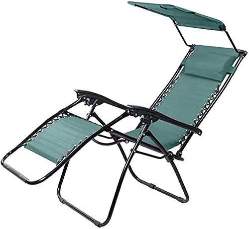 OEKOJK Klappbarer Liegestuhl Zero Gravity mit Baldachin, Terrassen-Sonnenschutz, Lounge, Verstellbarer, klappbarer Schirm, verstellbar, Mehrfarbig, optional, Sonnenliege für den Garten –