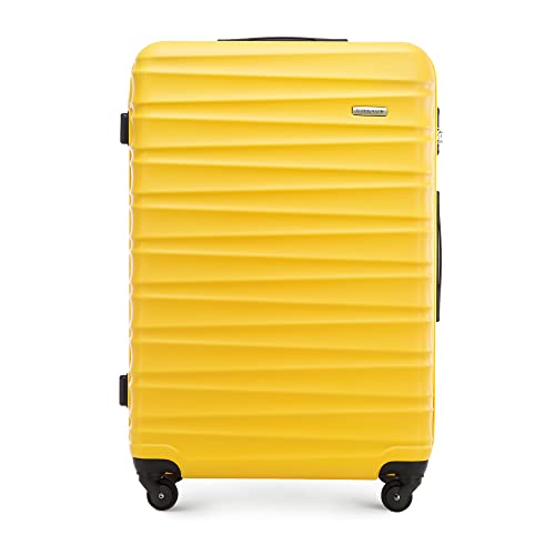 WITTCHEN Koffer – Großer | hartschalen, Material: ABS | hochwertiger und Stabiler | Gelb | 96 L | 77x29x52 cm