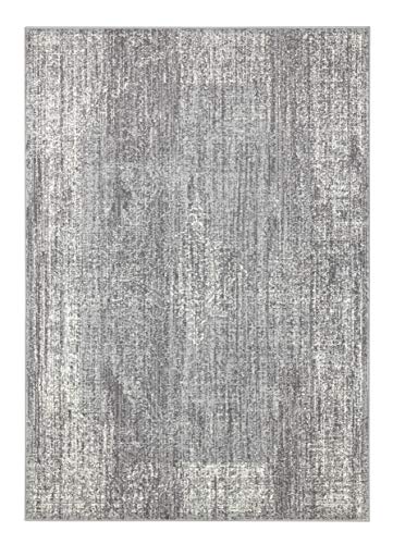 Hanse Home Teppich Elysium – Used-Look Teppich Kurzflor Modern Vintage Design Teppiche für Esszimmer, Wohnzimmer, Kinderzimmer, Flur, Schlafzimmer, Küche – Grau Creme 200x290cm