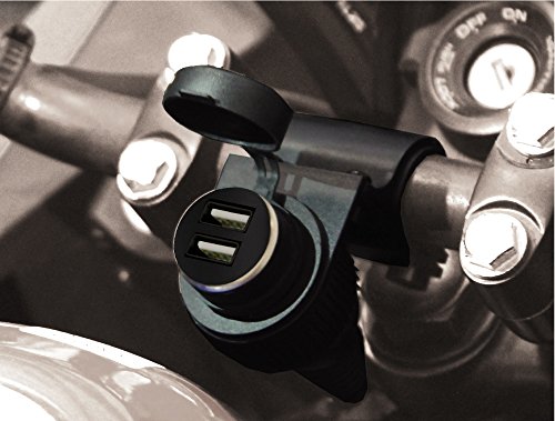 BC Battery Controller 710-S12USBDUAL Wasserdichte Bordsteckdose/Zigarettenanzünderbuchse mit Lenkerhalterung für Motorrad