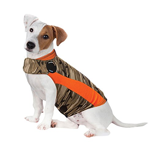 ThunderShirt Polo Dog Angstjacke | Von Tierärzten empfohlene Beruhigungslösung Weste für Feuerwerk, Thunder, Reisen und Trennung | Camo, Größe S