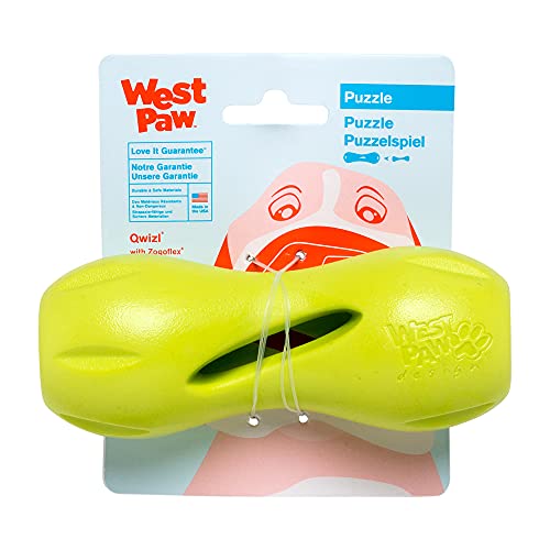 West Paw Zogoflex Qwizl Interaktives Leckerli-Spielzeug für Hunde, Small, Granny Smith