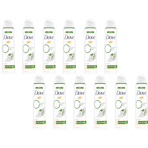 Dove Deodorant-Spray Gurkenduft Deo mit pflegendem Zink-Komplex und 0% Aluminiumsalzen 150 ml 12 Stück