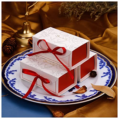 Weihnachtsgeschenkbox 20 stücke grün/rot/blau geschenkbox geburtstagsfeier hochzeit baby shower paket schokolade kuchen kuchen dekoration mit band Weihnachtsgeschenkbox groß (Color : Red, Size :