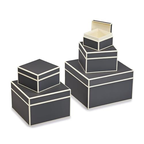 Semikolon 370098 5er Aufbewahrungsboxen – Set 5 tlg – diverse Größen – Geschenkboxen – lava stone grau