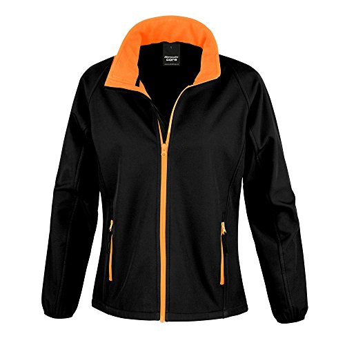 Result Core Damen Softshell-Jacke, bedruckbar (Medium) (Schwarz/Orange)