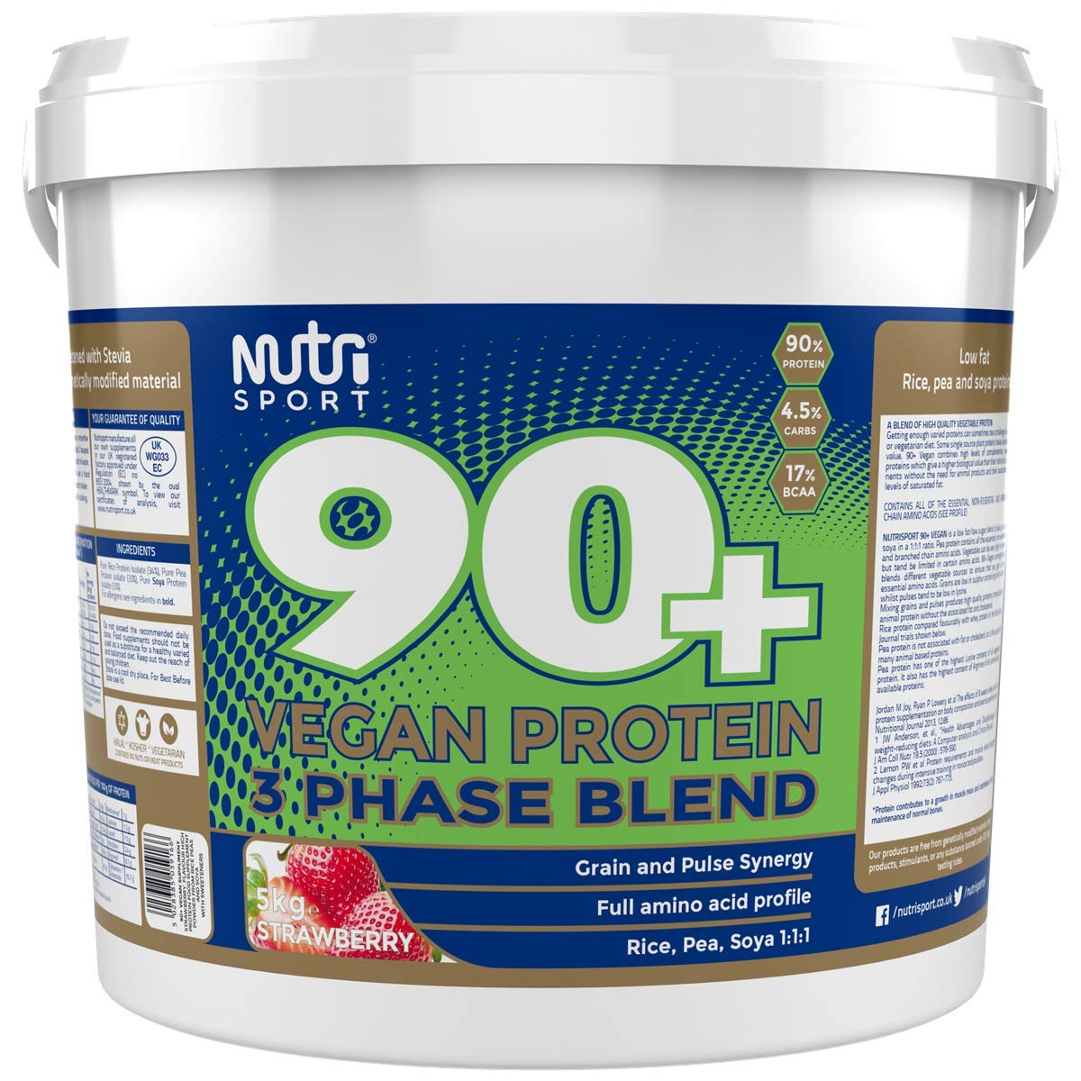 Nutrisport 90+ Vegan Protein - 5 Kg, Vanilla