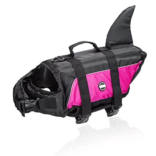 Nobleza - Schwimmweste Hund, Einstellbare Hunde Schwimmweste mit Rettungsgriff und Reflektierend, Hundeschwimmweste mit Guter Auftrieb, zum Schwimmen, Bootfahren und Kanufahren, Rosa(XL)